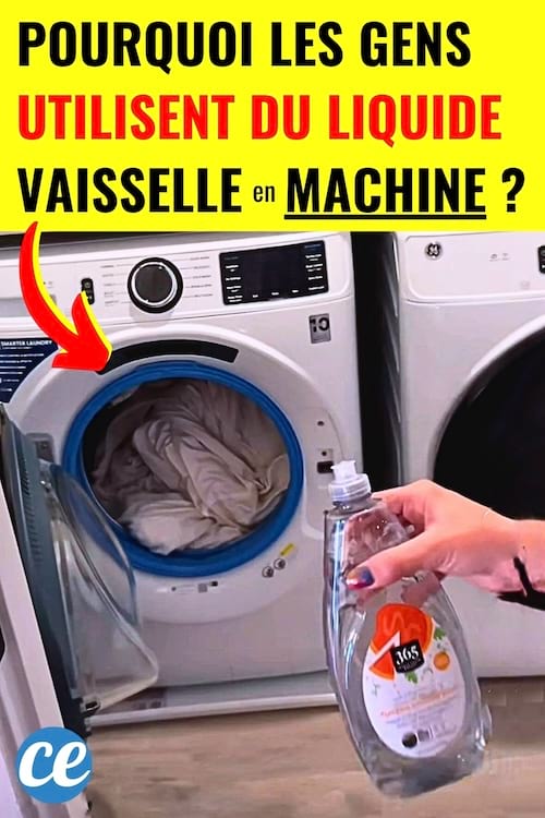 Un flacon de liquide vaisselle pour remplacer la lessive dans la machine à laver