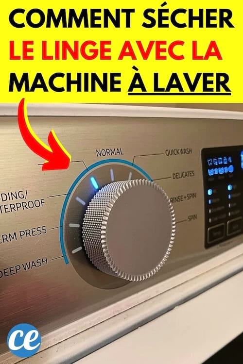 Le bouton spécial d'une machine à laver pour sécher le linge