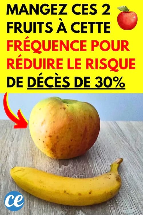 Une pomme et une banane sur une table qu'il faut manger régulièrement