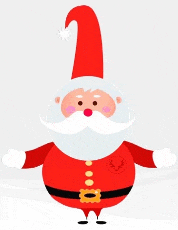 Un père Noel avec des coeurs gif