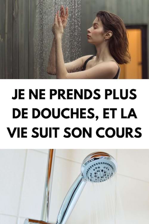 Une femme sous l'eau de la douche