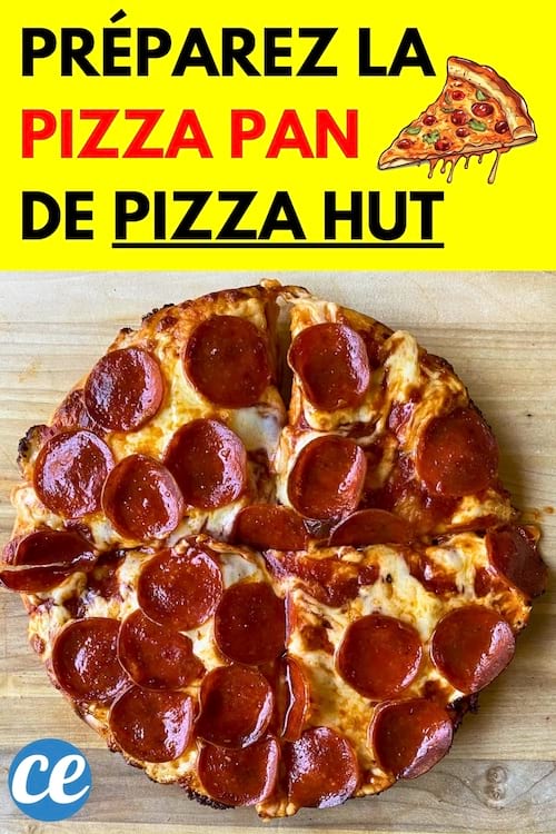 Une pizza Pan de chez Pizza Hut faite maison, dorée et appétissante