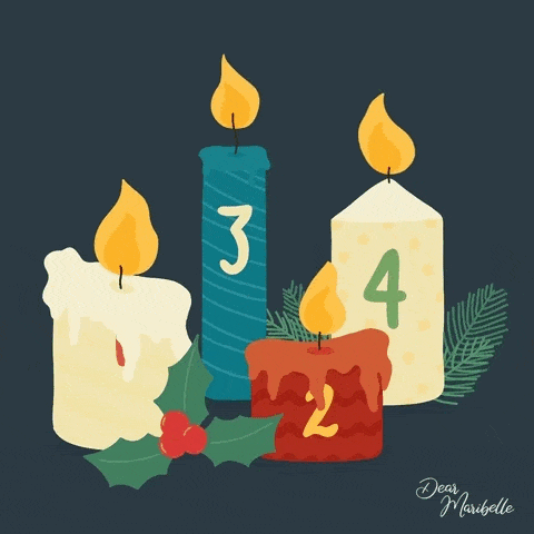 Quatre bougies de Noel en gif
