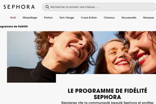 Femmes souriantes sur page Sephora.