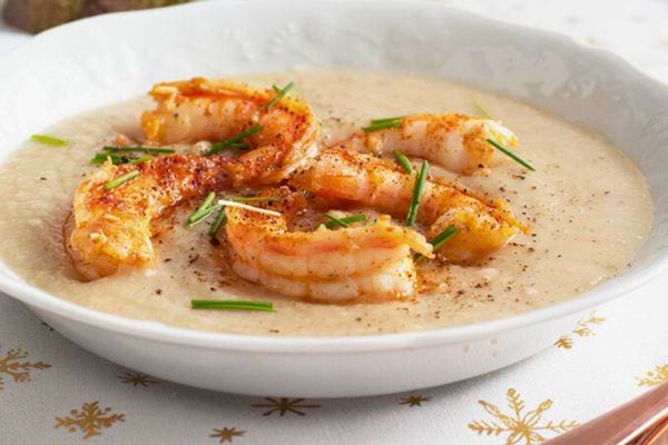 Velouté de panais aux crevettes