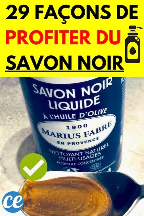 Bouteille bleue de savon noir liquide
