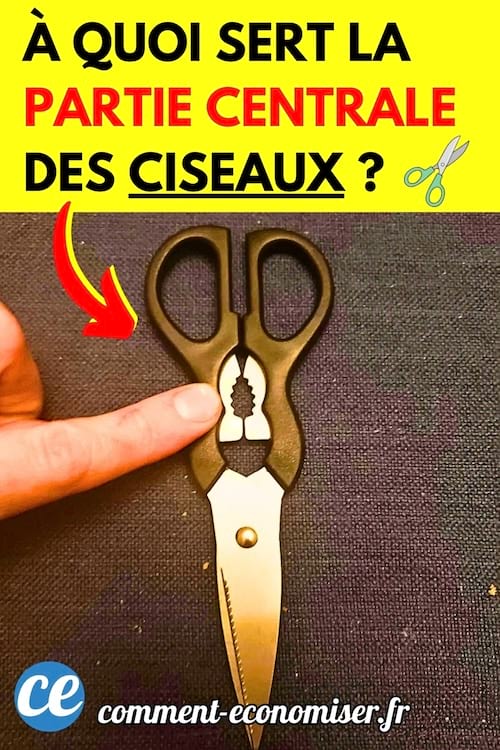 Un ciseaux avec une partie centrale en métal
