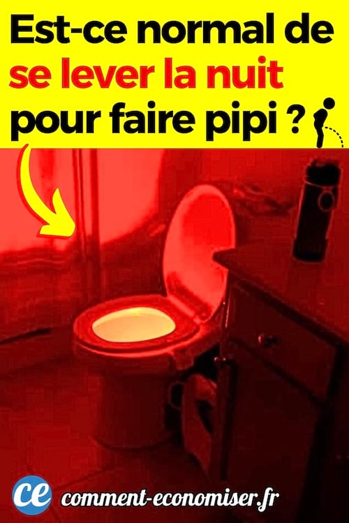 Une toilette avec une lumière rouge pour faire pipi la nuit
