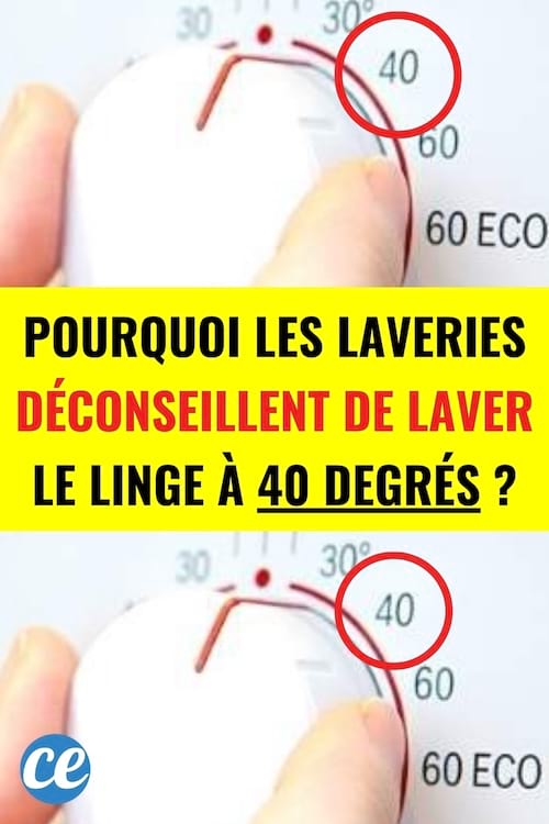 Un bouton de la machine à laver pour nettoyer le linge à 40 degrés