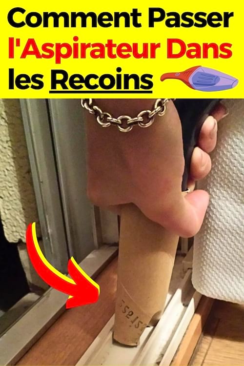 Un embout d'aspirateur avec un rouleau de papier toilette pour les recoins