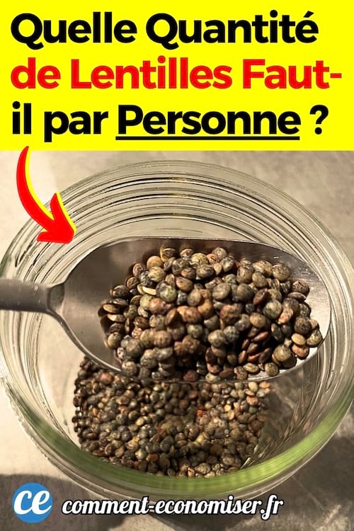 Un bol avec des lentilles pour savoir la quantité par personne
