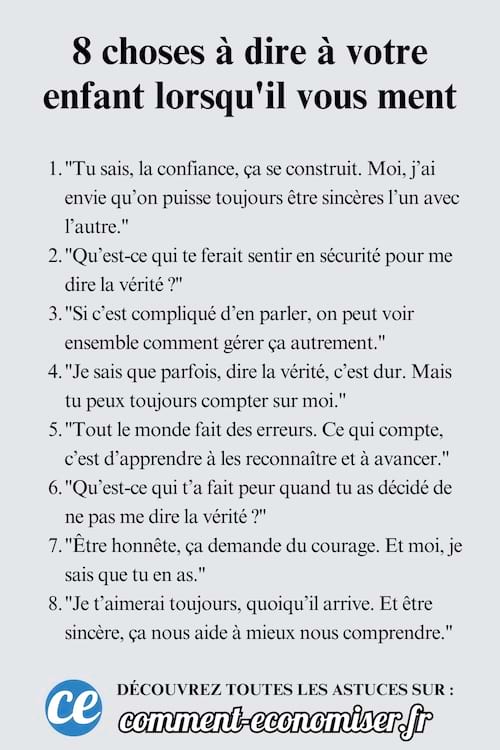 8 phrases à dire à votre enfant lorsqu'il vous ment
