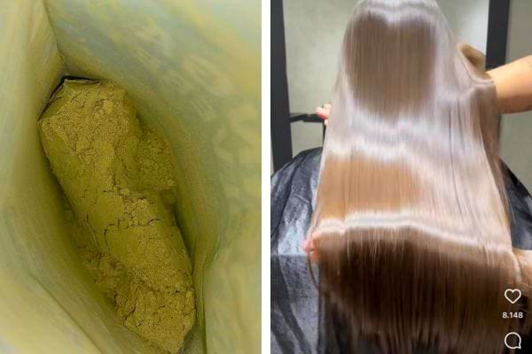 Femme aux cheveux longs et brillants.