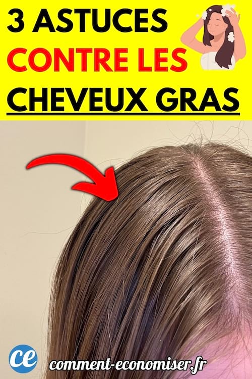 Une femme avec les cheveux mouillés par le gras du sébum.