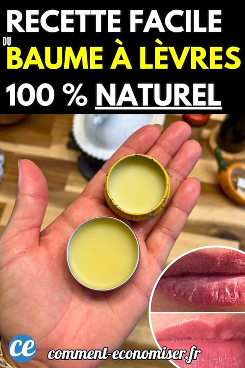 Une main tenant deux petits pots ouverts de baume à lèvres fait maison.