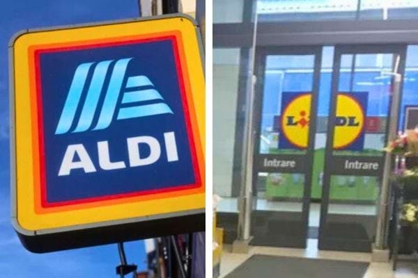 Panneaux d'entrée pour Aldi et Lidl.
