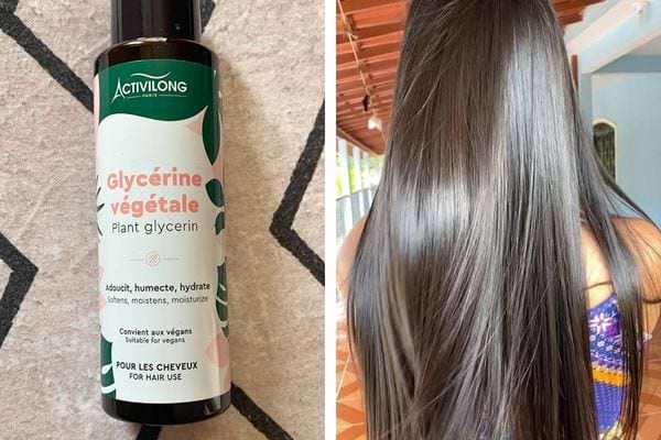 Cheveux longs, brillants après traitement.