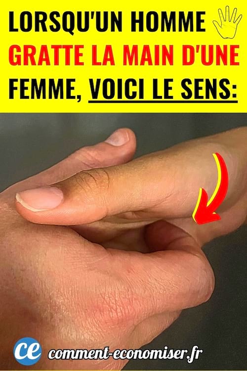Une main d'un homme qui gratte l'intérieur de la paume d'une main d'une femme