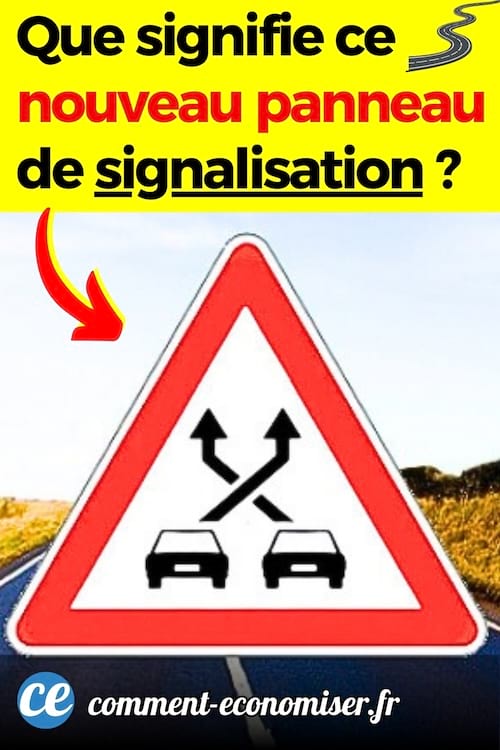Un panneau de signalisation avec des flèches entrecoupées 