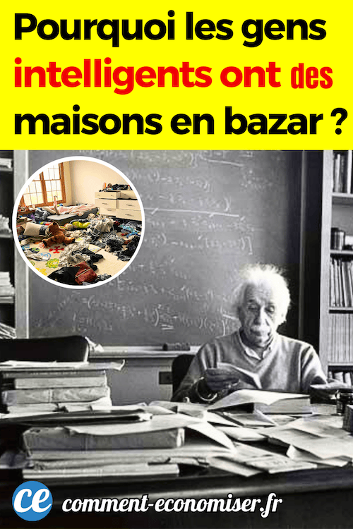 Einstein qui avait un bureau en bazar quand il travaillait