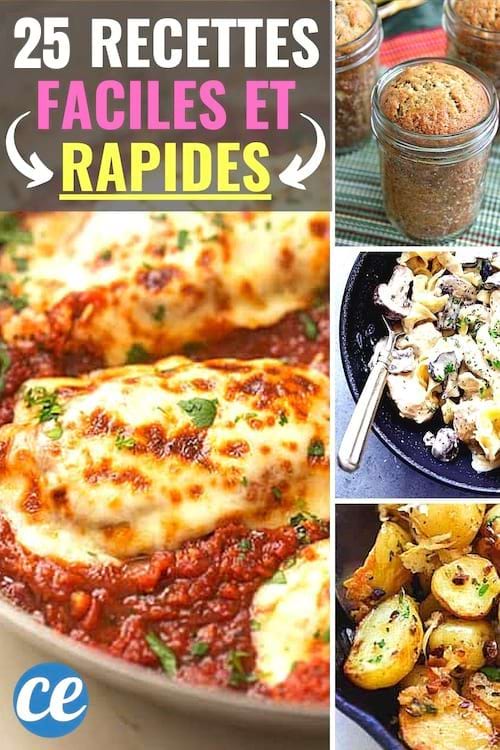 25 recettes faciles rapides à faire et pas chères