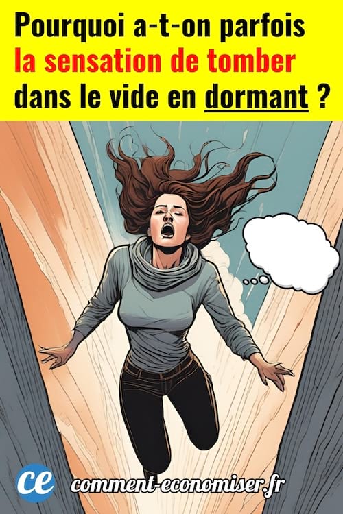Une femme qui tombe dans le vide pendant qu'elle dort