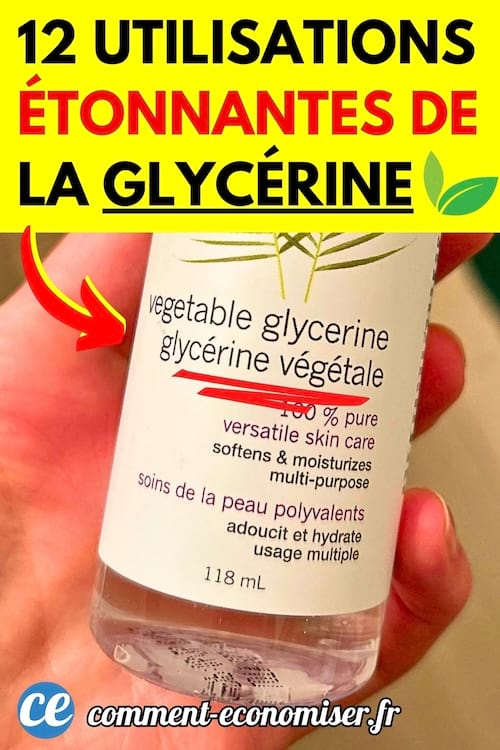 Une bouteille de glycérine végétale et naturelle qui est dans une main