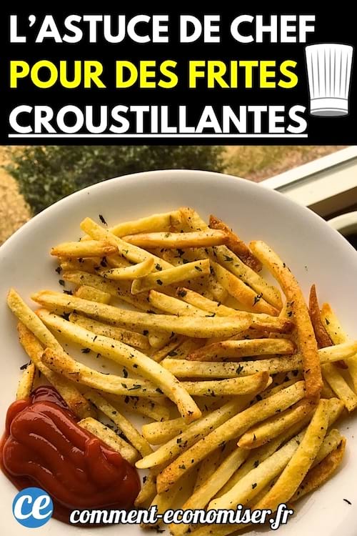 Une assiette de frites dorées et croustillantes, saupoudrées d’herbes, accompagnées de ketchup.
