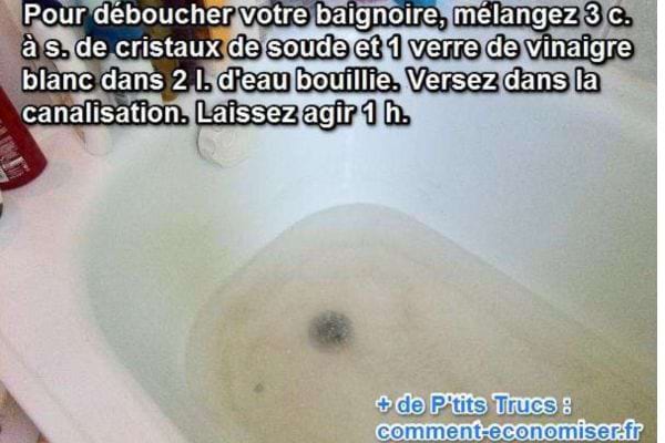 une baignoire bouchée