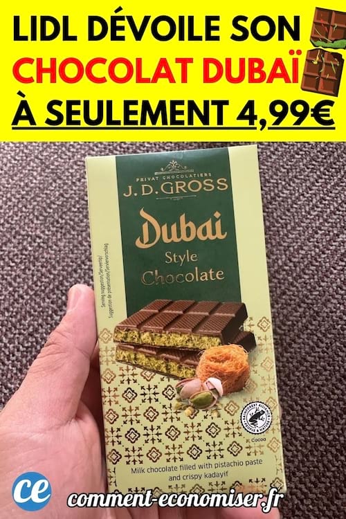 Une plaquette de chocolat de Dubai