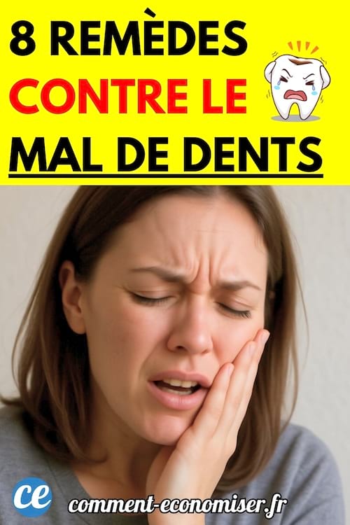 Femme souffrant d'un mal de dents, tenant sa joue avec une expression de douleur.