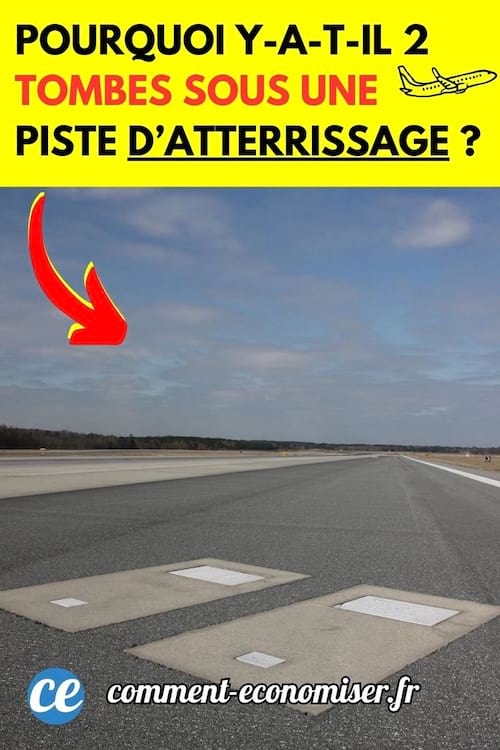Une piste d'atterrissage avec 2 tombes sous la piste