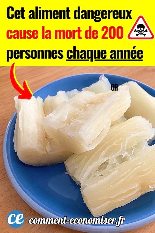 Du manioc dans une assiette qui peut être dangereux pour la santé