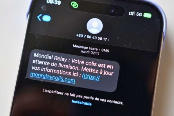 Faux message Mondial Relay demandant de mettre à jour les infos.