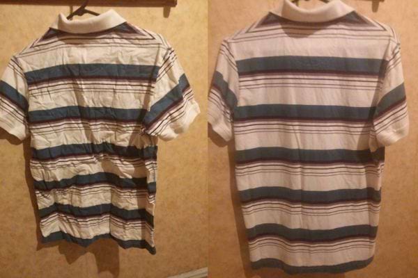 Chemise froissée et défroissée
