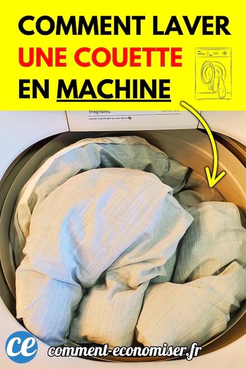 Gros plan d’une couette dans un tambour de machine à laver.