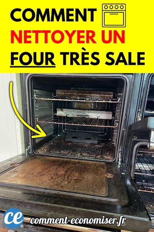 Intérieur d’un four très sale avec résidus de graisse.