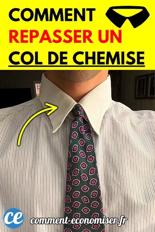 Gros plan sur un col de chemise blanche parfaitement repassé, porté par une personne en cravate.