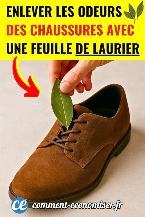 Des chaussures où une personne met une feuille de laurier dedans