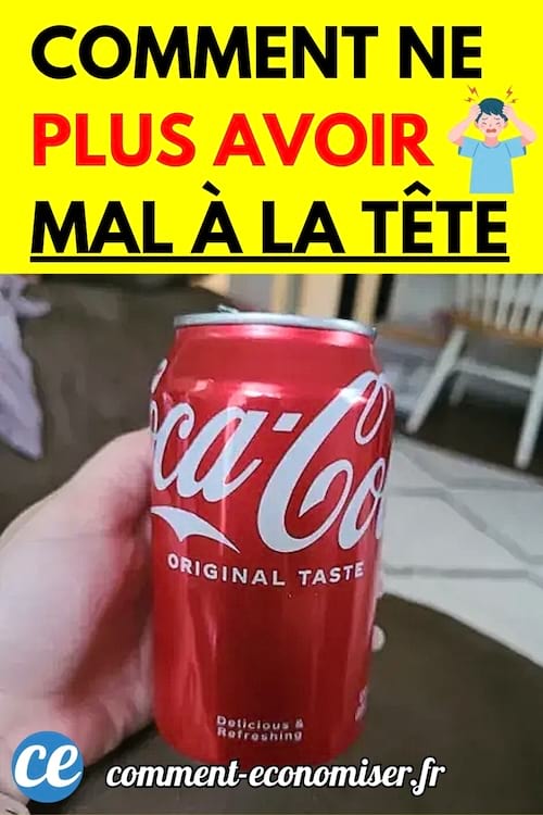 Main tenant une canette de Coca-Cola rouge. 