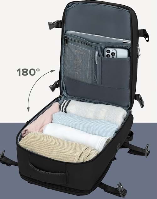 Sac cabine ouvert avec rangement pour les compagnies low cost