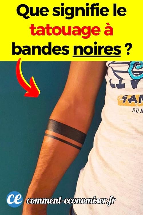 Un tatouage à 2 bandes noires sur l'avant-bras d'un homme