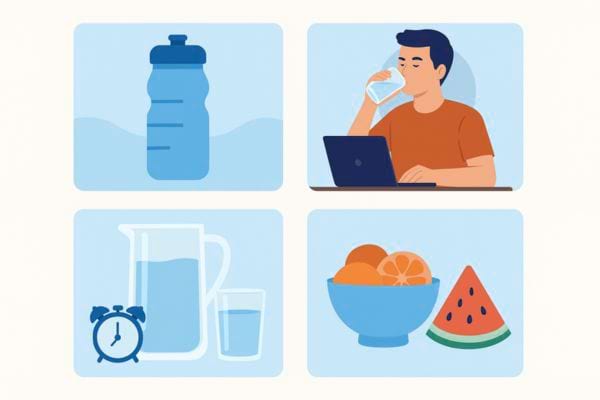 Astuces pour boire plus d’eau chaque jour.