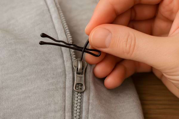 Épingle utilisée pour bloquer une fermeture éclair.