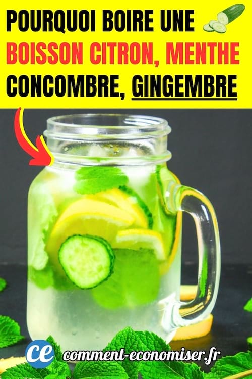 Une boisson detox à la menthe, citron et gingembre