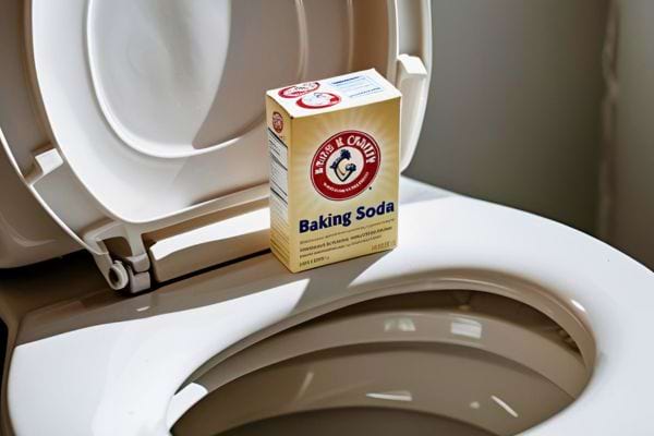 Une boîte de bicarbonate est posée sur une cuvette.