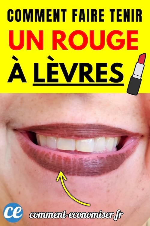 Sourire d'une personne portant un rouge à lèvres foncé appliqué sur les lèvres.