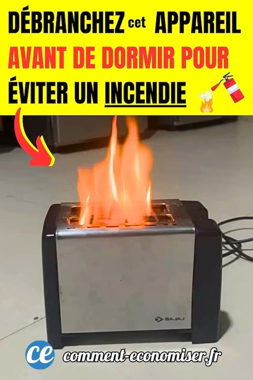 Débranchez le toaster pour éviter un incendie la nuit à la maison