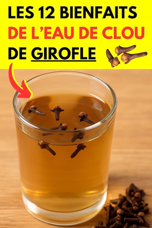 Un verre d'eau avec des clous de girofle