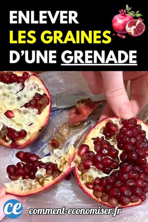 Une grenade ouverte montrant les graines rouges &agrave; l&rsquo;int&eacute;rieur, tenue par deux mains.